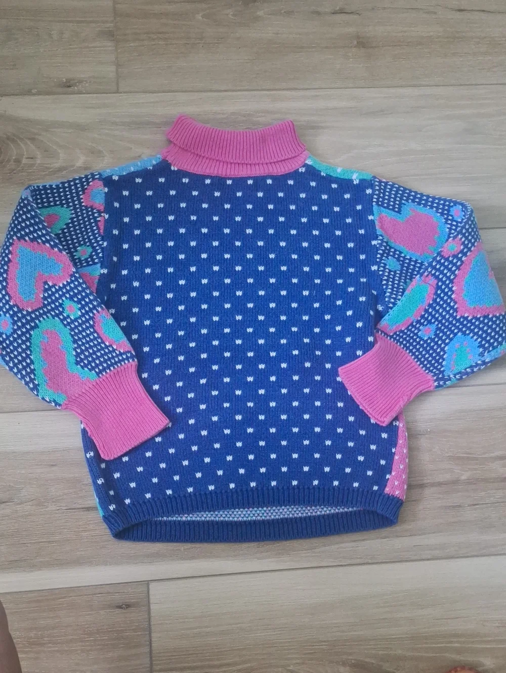 Vintage Gymboree Rainbow Tag Color Block Knit Turtleneck Long Sweater L